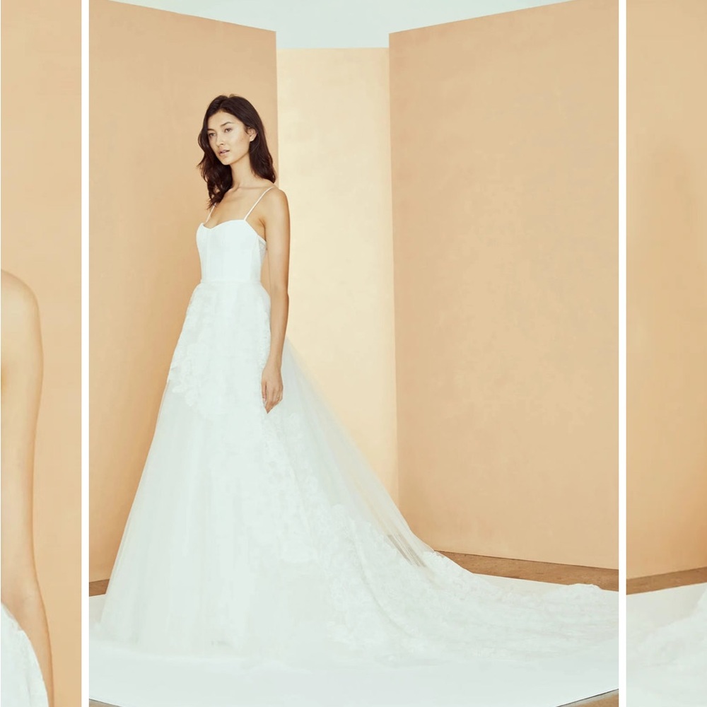 Amsale Ferren White Wedding Gown